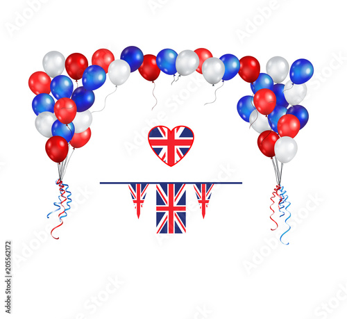 Balloons flag and objects