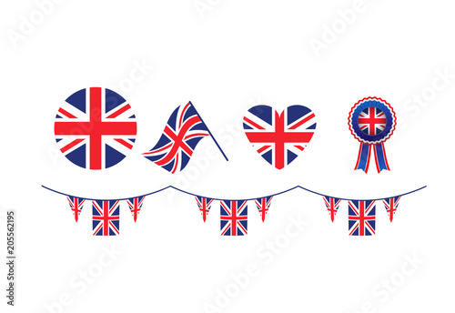 United Kingdom symbols set flags