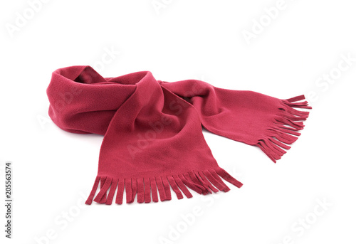 Red scarf on white background photo
