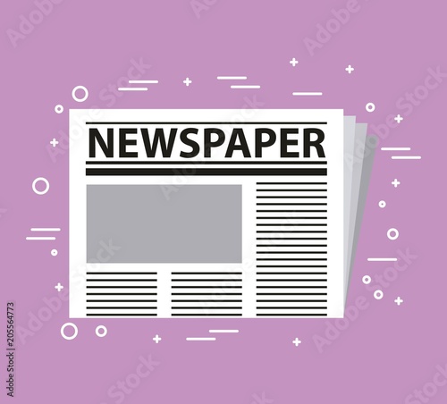 newspaper press activities work equipment vector illustration