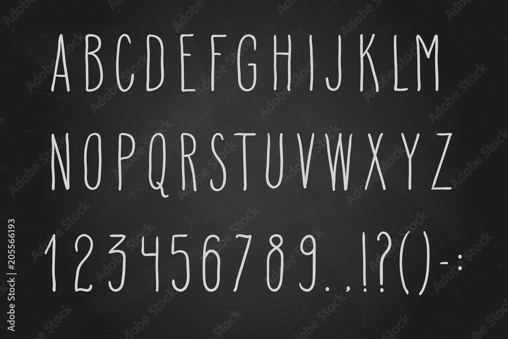 Obraz premium Hand drawn chalk Abc set