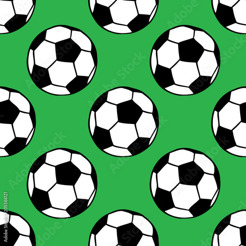 Football  soccer balls seamless pattern