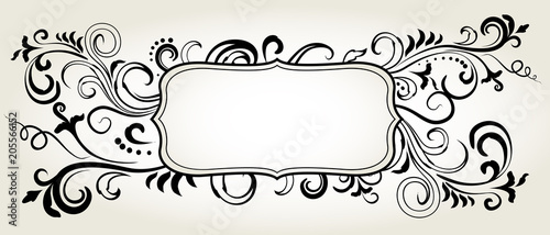 Ornamental doodle floral frame