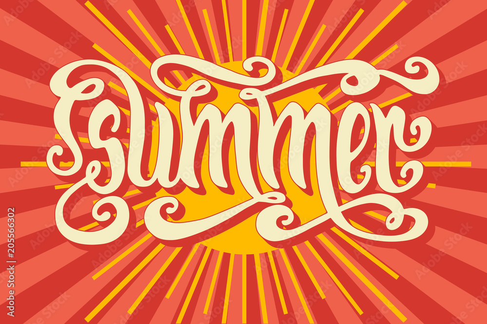 Summer sun lettering