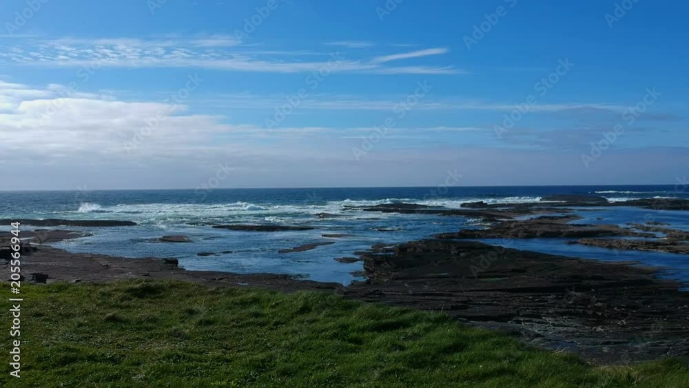 Beautiful Kilkee beach from above - aerial drone flight Beautiful Kilkee beach from above - aerial drone flight