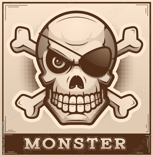 Skull and Crossbones Poster Illustration