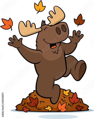 Cartoon Moose Autumn