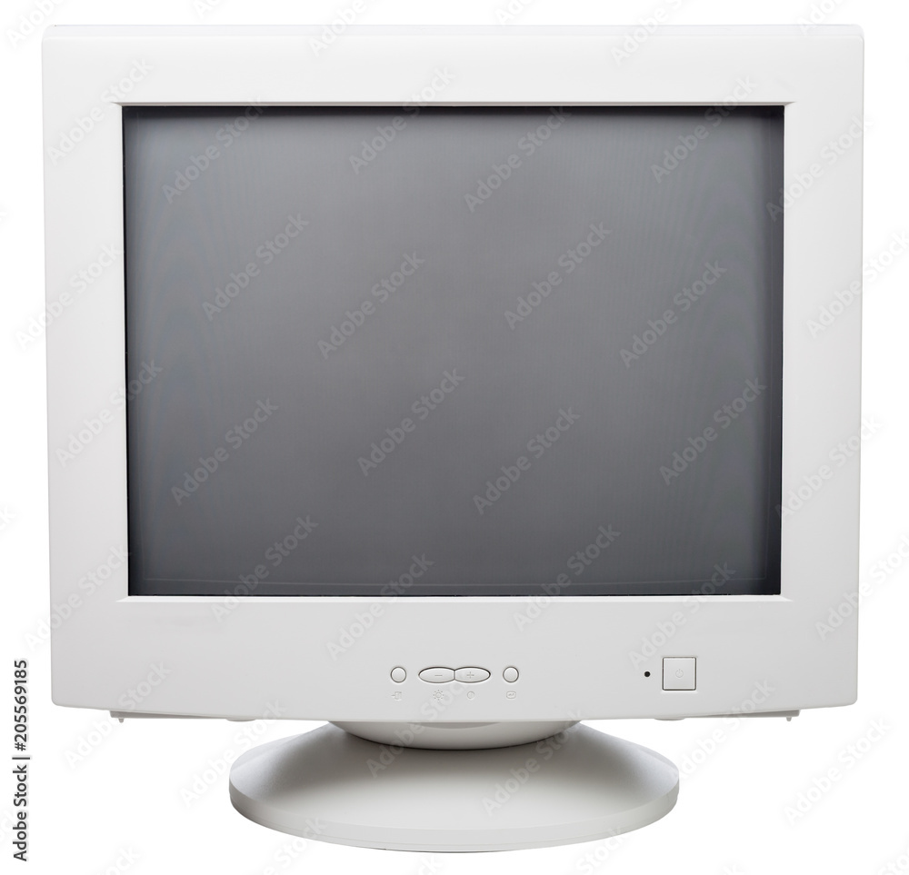 Old CRT computer monitor isolated on white Old CRT computer monitor isolated on white
