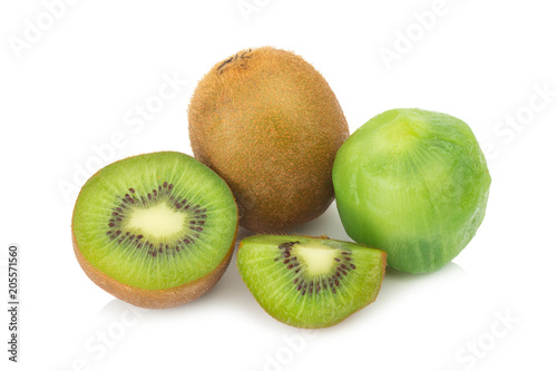 kiwi fruit half sliced isolated on white background