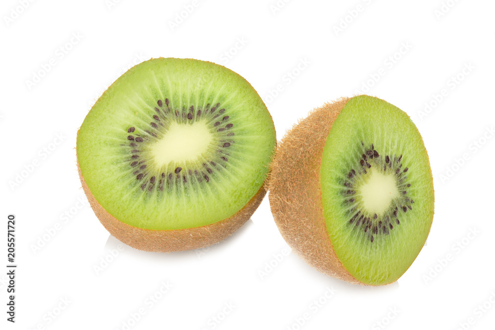 kiwi fruit half sliced isolated on white background kiwi fruit half sliced isolated on white background
