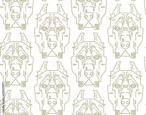 Dog vector seamless pattern cute illustration home pets doggy different breed. Modern vector plain line design icons and pictograms. 