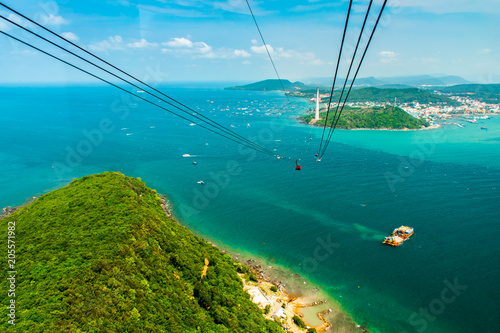 The Longest Cable Car situated on the Phu Quoc Island in South Vietnam. photo