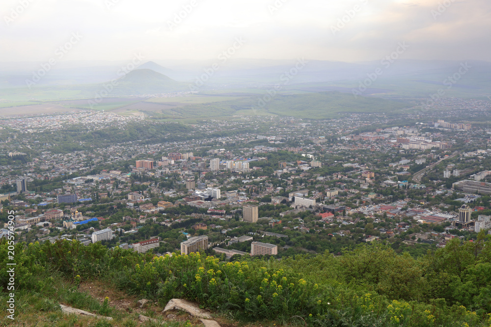 View from the top of Mount Mashuk on the city of Pyatigorsk in Russia