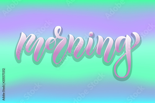 Vector word morning for t shirt print pulover souvenirs notebook card blog icon