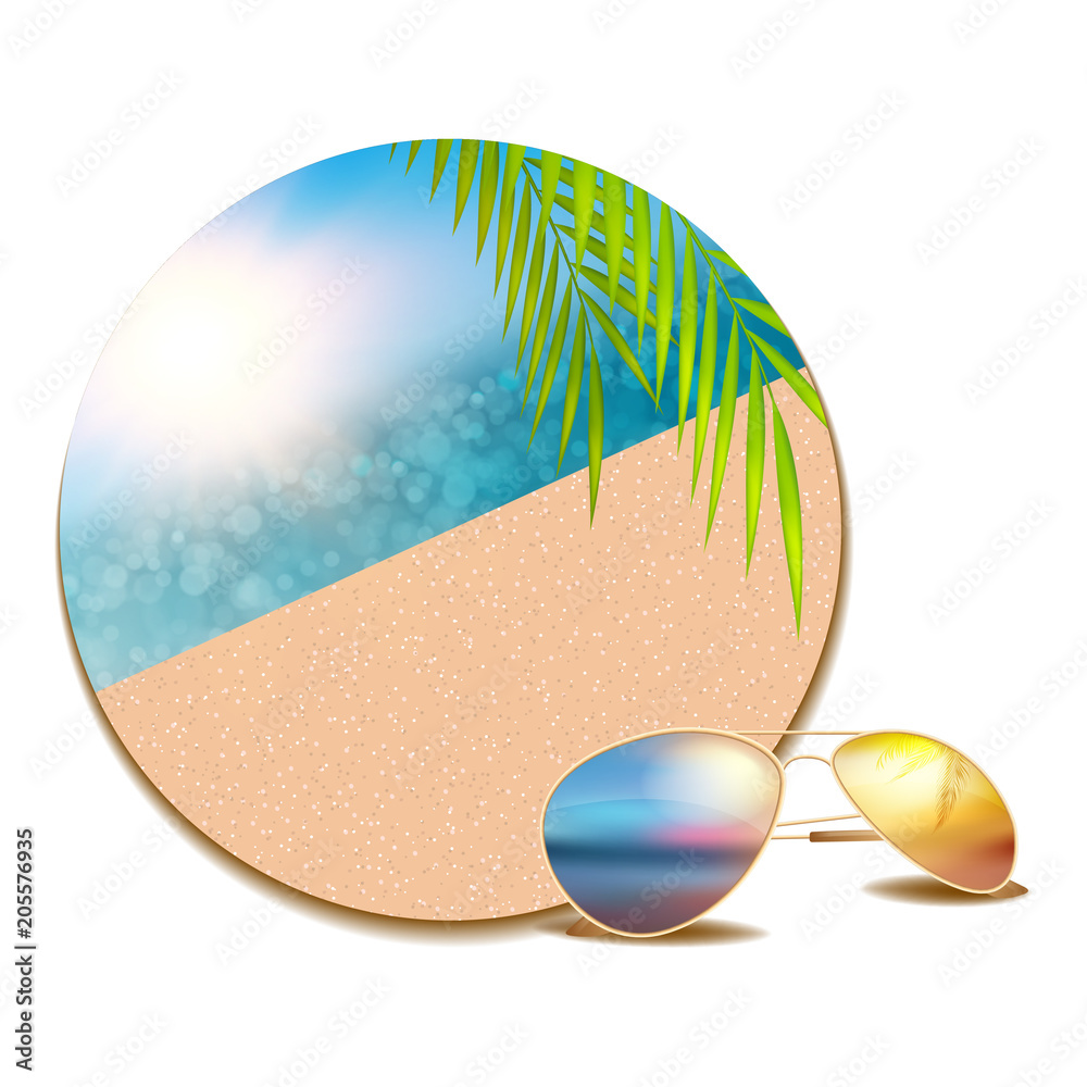 Obraz premium summer button with copyspace