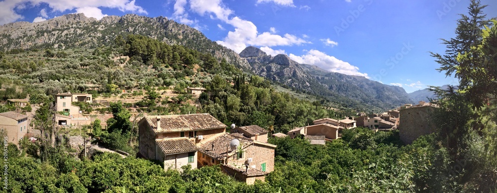 Panorama of Fornalutx rooftops, Mallorca, Spain