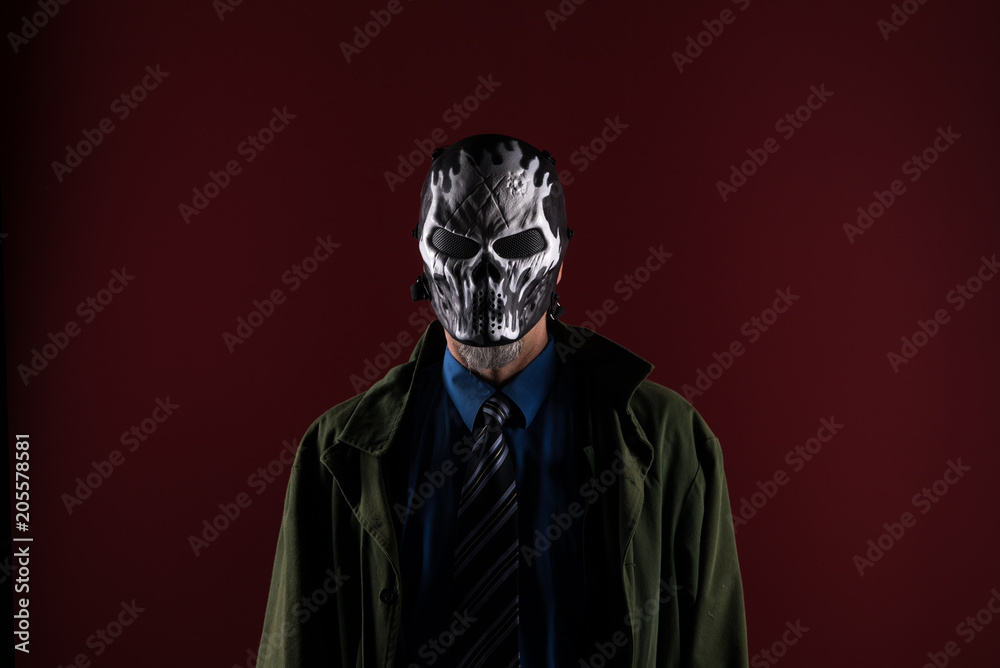 shadow portrait of a man in a black mask shadow portrait of a man in a black mask