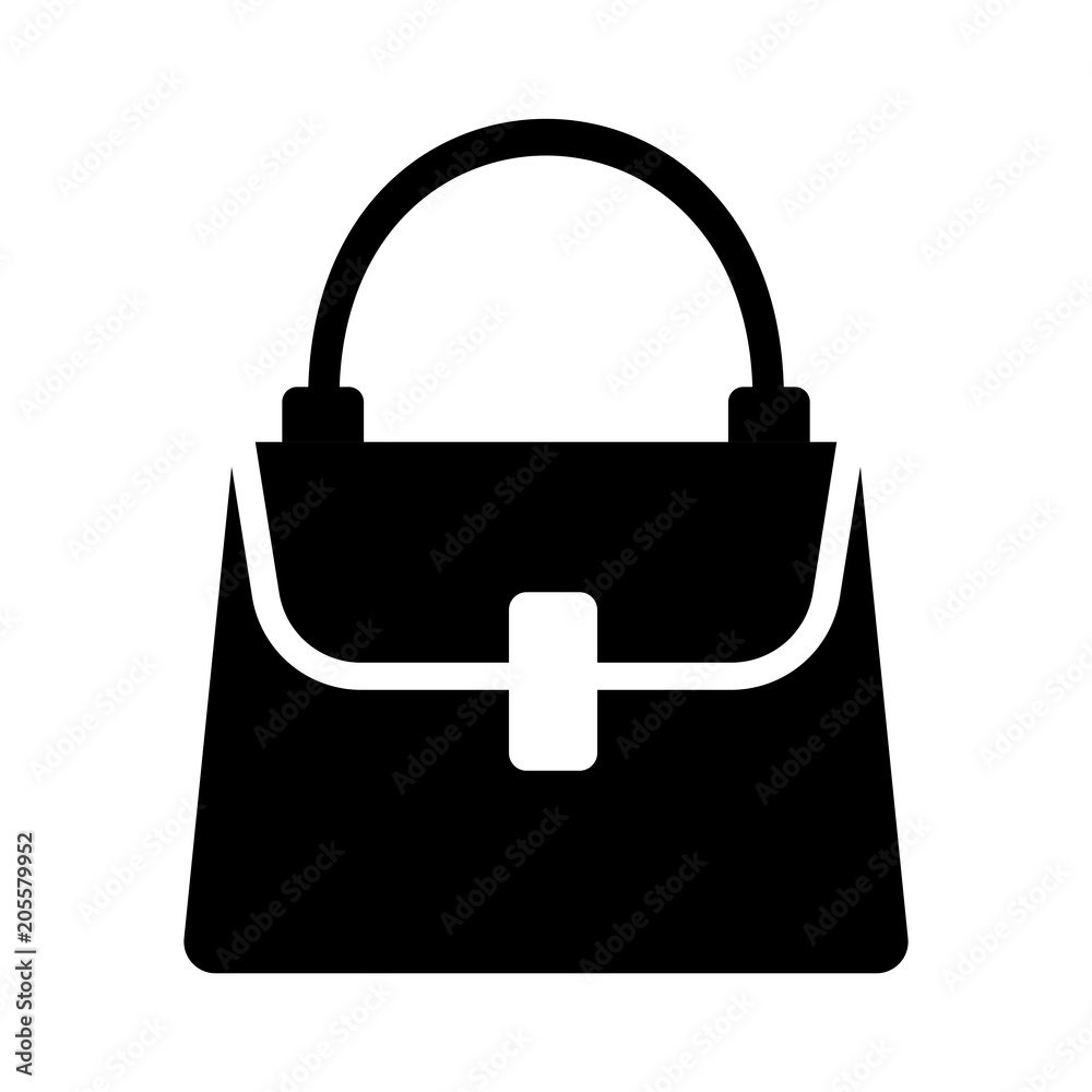 Simple silhouette (black) purse icon. Isolated on white Stock Vector |  Adobe Stock