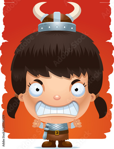 Angry Cartoon Girl Barbarian