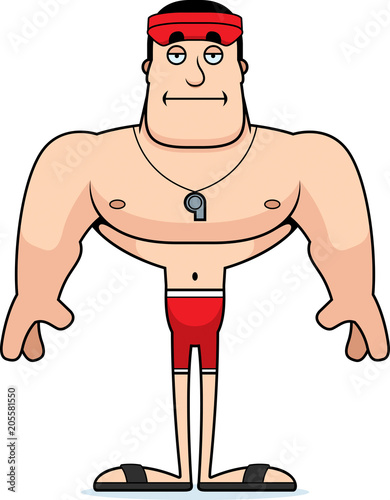 Cartoon Bored Lifeguard