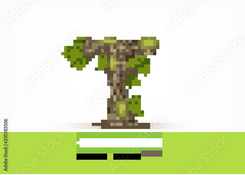 Tree font.Twisted tree  in the shape of letter.Letter A B C vector alphabet with tree. ABC concept type as logo.Eco concept. 