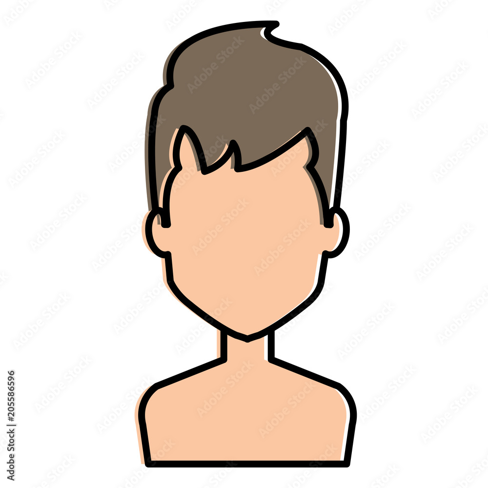 young man shirtless avatar character vector illustration design young man shirtless avatar character vector illustration design