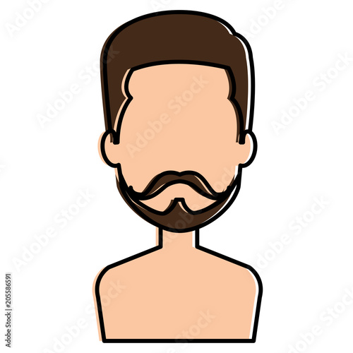 young man shirtless avatar character vector illustration design