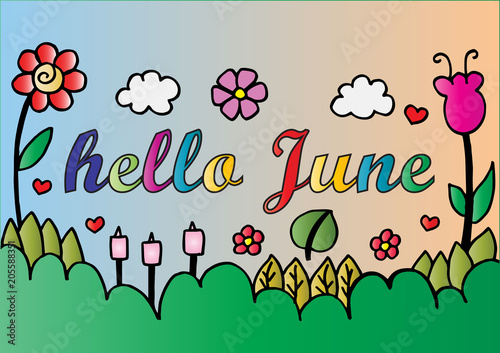 hello june, lettering calligraphy.