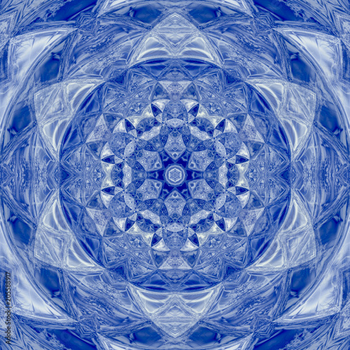 Fototapeta Mandala winter sun design with stained star