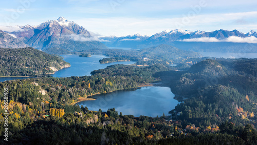Gorgeous view from the top of Cerro Companario in San Carlos de Bariloche, Argentina's Patagonia region