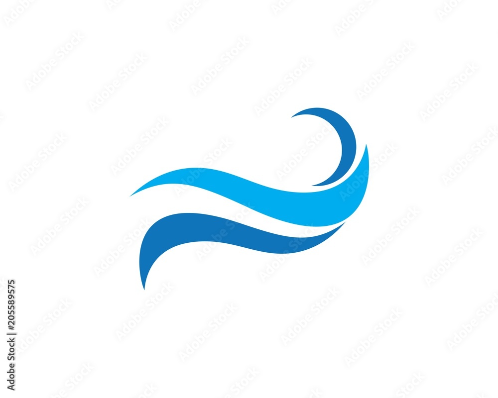 Water Wave symbol and icon Logo Template