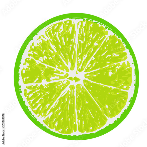 green lime fruit, cut in half