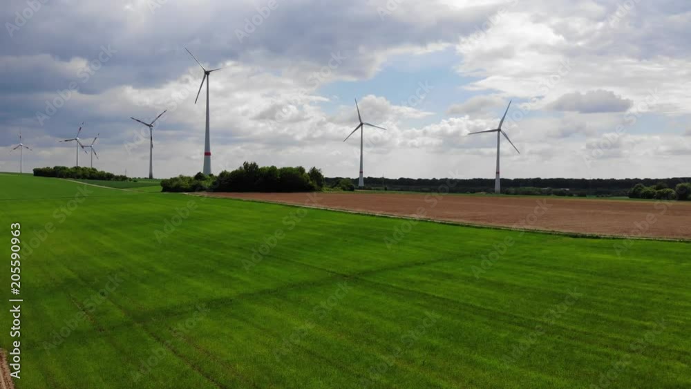 Aerial flight over fields on countryside - agriculture Aerial flight over fields on countryside - agriculture