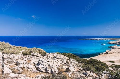 Fototapeta Naklejka Na Ścianę i Meble -  Cape Grecco beautiful crystal clear water, Ayia Napa ,Cyprus