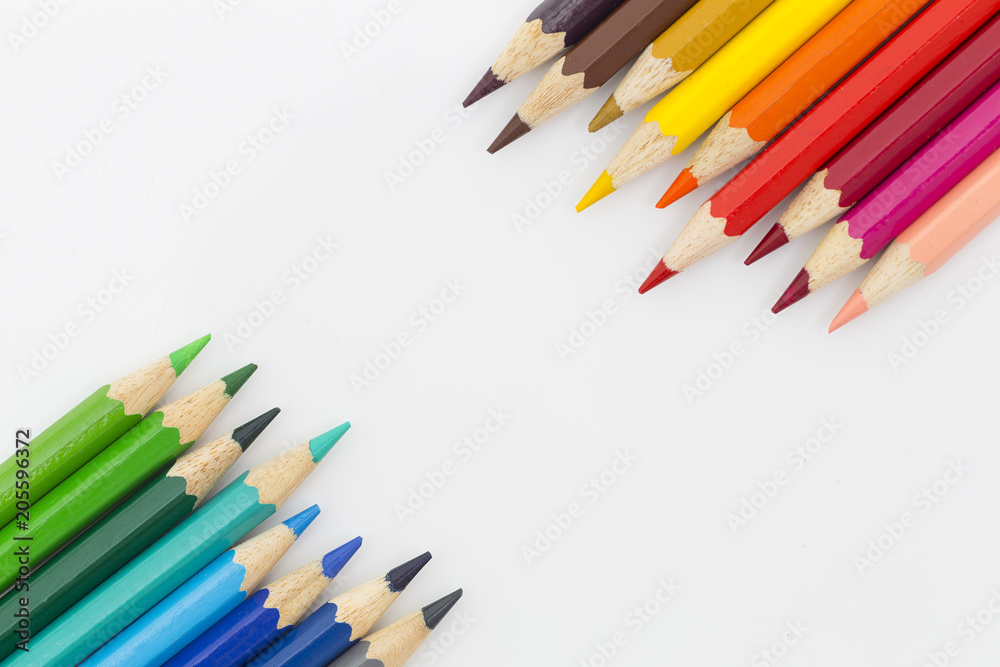 Beautiful color pencils in a white background Beautiful color pencils in a white background