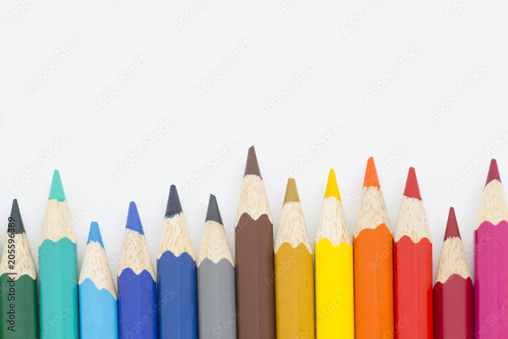Beautiful color pencils in a white background Beautiful color pencils in a white background