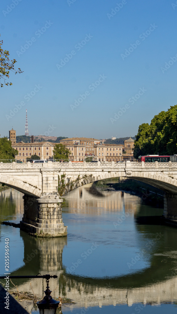 Fototapeta premium Bridge over the River Tiber, Rome, Italy