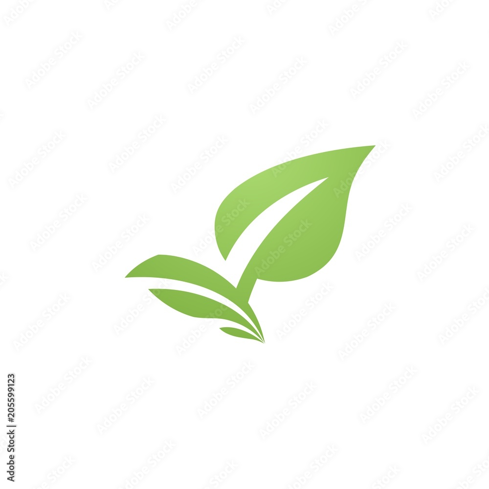 Green Leaf Icon Vector Illustrations, Green leaf logo illustration, silhouette leaf symbol logo Green Leaf Icon Vector Illustrations, Green leaf logo illustration, silhouette leaf symbol logo