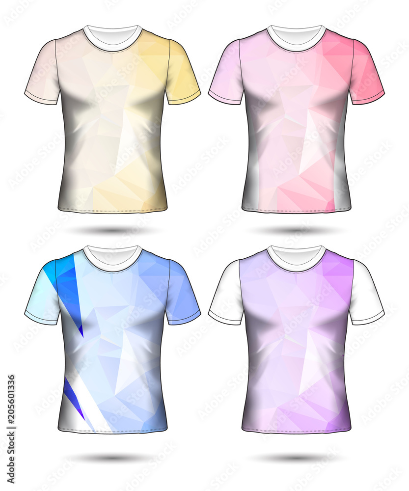 t-shirt templates abstract geometric collection of different colors polygonal mosaic t-shirt templates abstract geometric collection of different colors polygonal mosaic