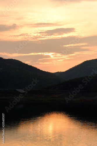 Morning light at dam