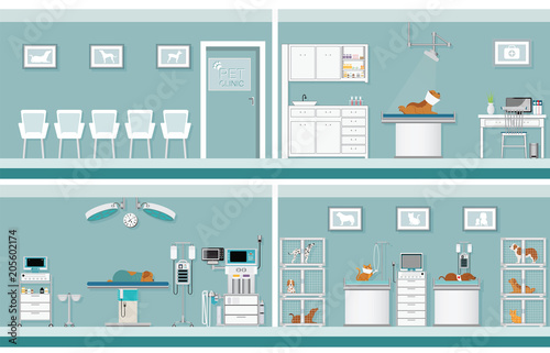 Interior of pet clinic.