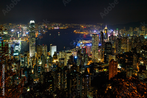 Skyline of Hong Kong at night