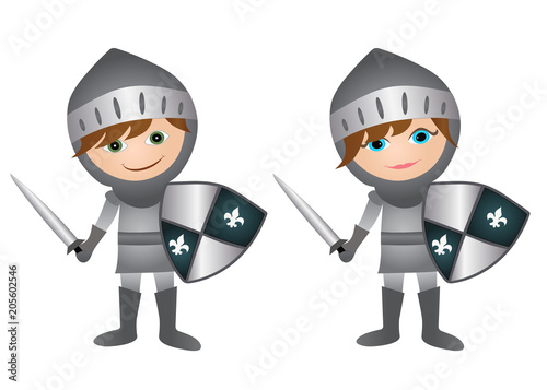 Medieval knights- boy and girl