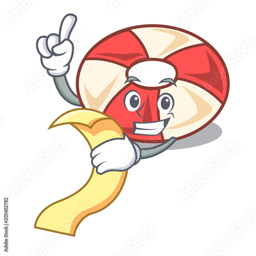 With menu swim tube mascot cartoon