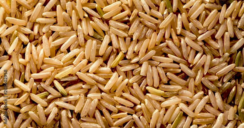rotation of dry raw unpolished brown rice , 4k DCi resolution rotation of dry raw unpolished brown rice , 4k DCi resolution