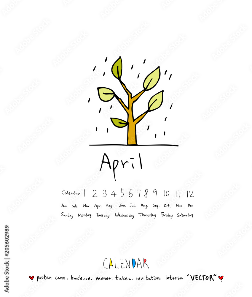 Obraz premium 달력 / 손으로 그린 달력 이미지