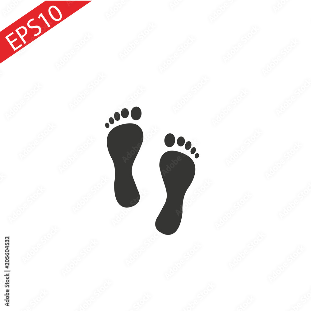 feet icon vector , stock vector illustration flat design style feet icon vector , stock vector illustration flat design style
