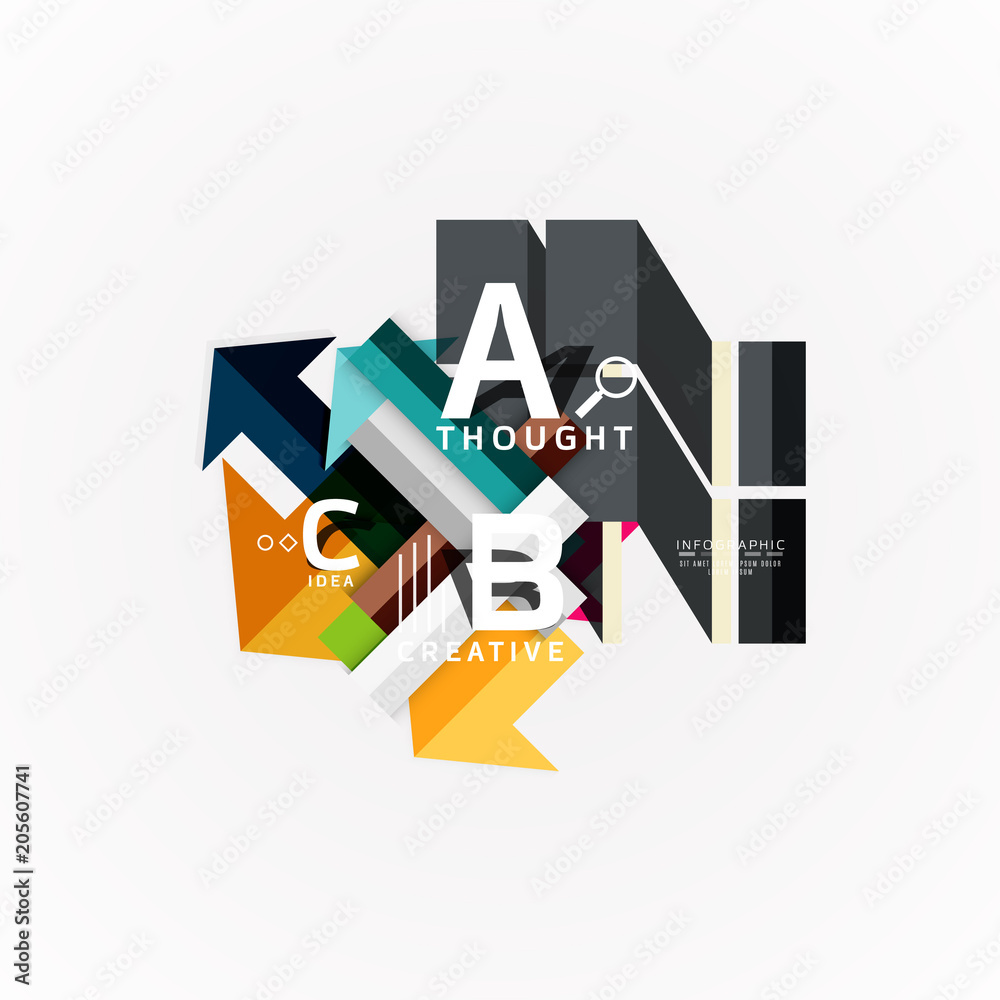 Abstract geometric option infographic banners, a b c steps process Abstract geometric option infographic banners, a b c steps process