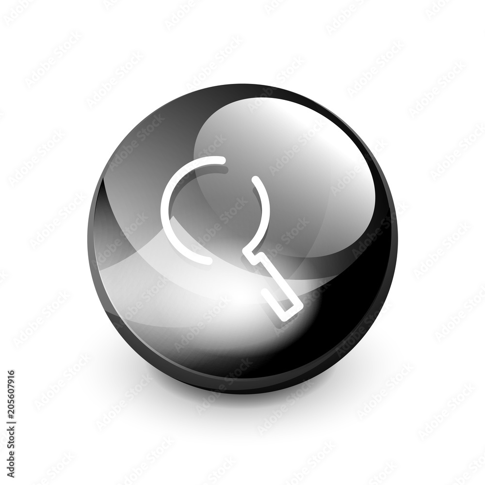 Search magnifyier web button, magnify icon. Modern magnifying glass sign, web site design or mobile app