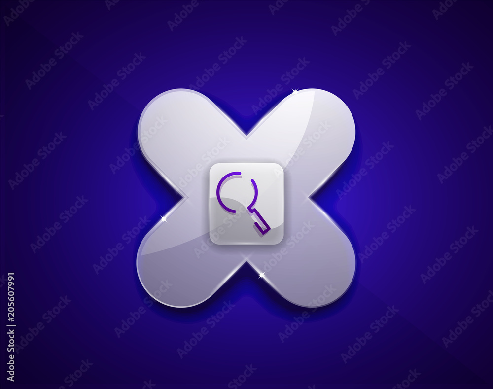 Search magnifyier web button, magnify icon. Modern magnifying glass sign, web site design or mobile app